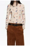 Bimba Y Lola Flowers Scan Tulle Fitted T-shirt In Neutral
