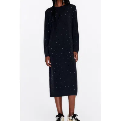 Bimba Y Lola Flowing Dress Anthracite Glitter In Gray