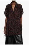 Bimba Y Lola Flowy Batwing Shirt In Brown