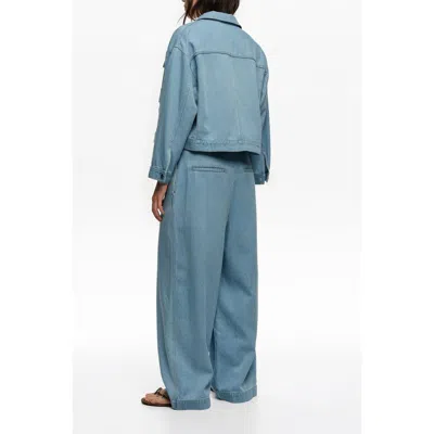 Bimba Y Lola Fluid Boxy Denim Jacket In Blue