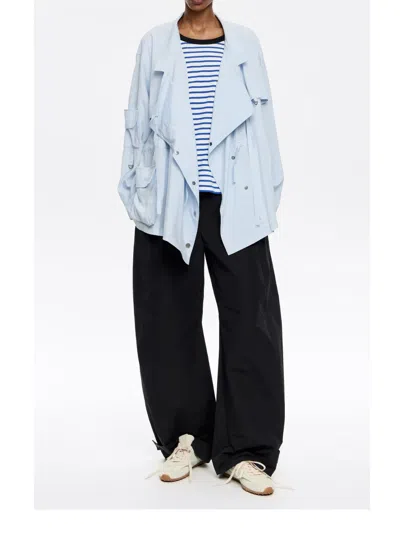 Bimba Y Lola Fluid Double-breasted Jacket In Blue