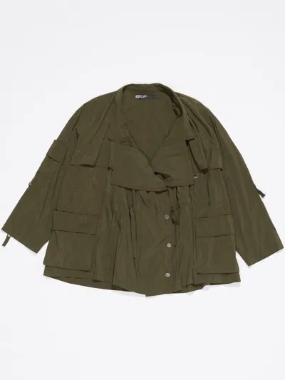 Bimba Y Lola Fluid Double-breasted Jacket In Green