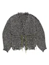 Bimba Y Lola Frayed-edge Cardigan In Black
