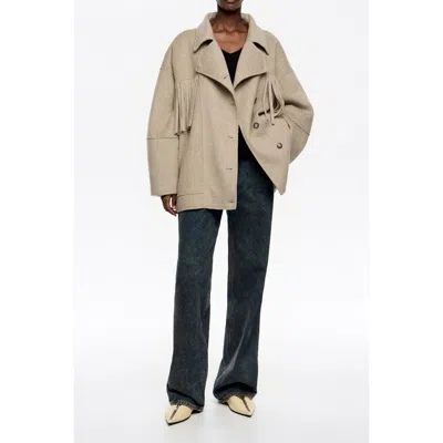 Bimba Y Lola Fringed Double-face Double-breasted Jacket In Multi