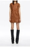 Bimba Y Lola Fringed Leather Dress In Brown