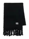 Bimba Y Lola Fringed Scarf In Black