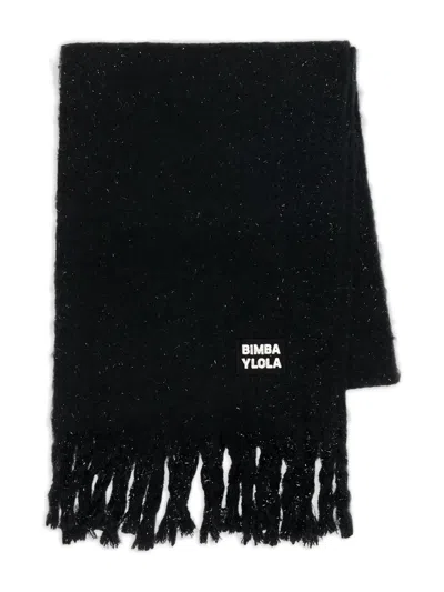Bimba Y Lola Fringed Scarf In Black