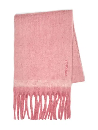 Bimba Y Lola Fringed Scarf In Pink