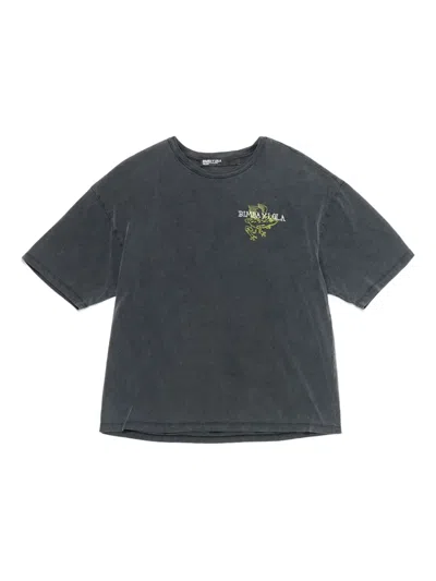Bimba Y Lola Frog-embroidered Cotton T-shirt In Gray