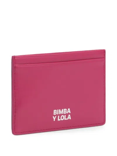 Bimba Y Lola Fuchsia Leather Card Holder In Pink