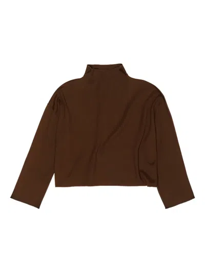 Bimba Y Lola Funnel-neck Long-sleeve Top In Brown