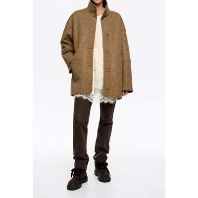 Bimba Y Lola Fur Lined Jacket In Green