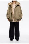 Bimba Y Lola Fur-lined Padded Bomber In Brown