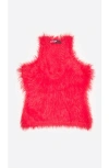 Bimba Y Lola Fur Sleeveless Top In Red