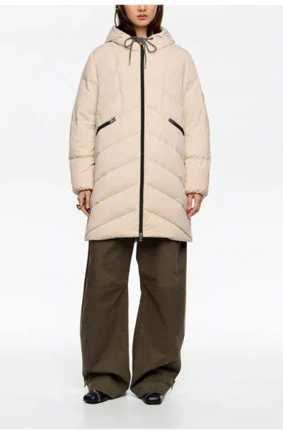 Bimba Y Lola Fur Straight Cut Hooded Puffer In White