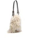 Bimba Y Lola Fur-texture Shoulder Bag In Neutral