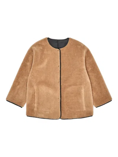 Bimba Y Lola Fur-textured Reversible Jacket In Brown