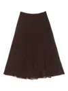 Bimba Y Lola Gathered Midi Skirt In Brown