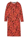 Bimba Y Lola Gathered Printed Midi Dress In Brown