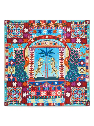 Bimba Y Lola Geometric-print Scarf In Blue
