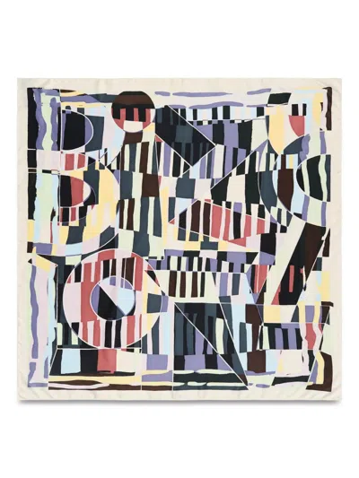Bimba Y Lola Geometric-print Scarf In Neutrals