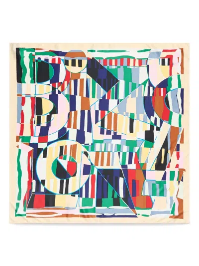 Bimba Y Lola Geometric-print Scarf In Neutrals