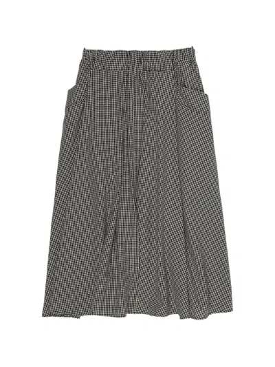 Bimba Y Lola Gingham-pattern A-line Skirt In Gray