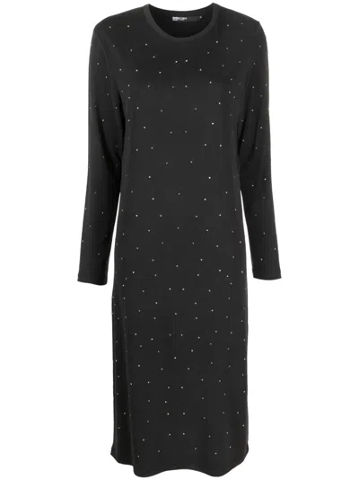 Bimba Y Lola Glitter Embellished Long-sleeve Dress In Grey