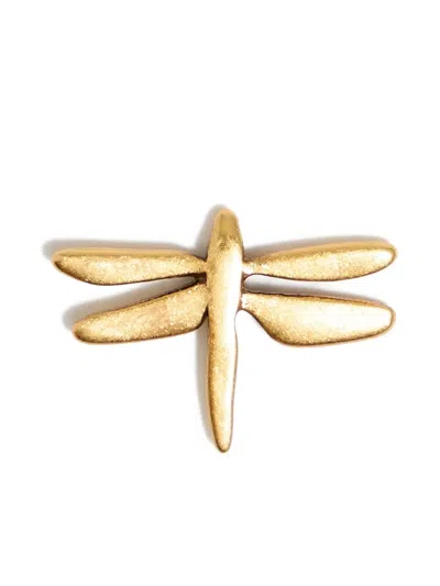 Bimba Y Lola Dragonfly Matte-finish Earrings In Gold