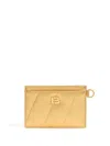 BIMBA Y LOLA GOLD LEATHER CARD HOLDER