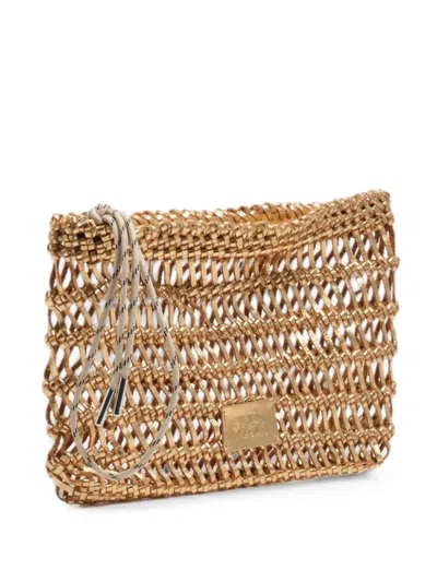 Bimba Y Lola Gold Plaited Leather Handbag