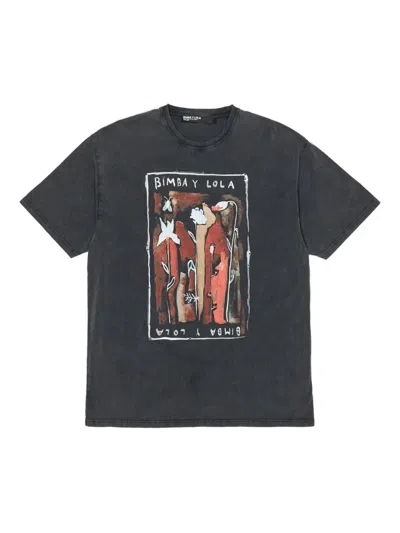 Bimba Y Lola Graphic-print Cotton T-shirt In Black