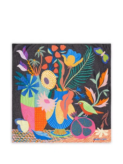 Bimba Y Lola Graphic-print Scarf In Gold