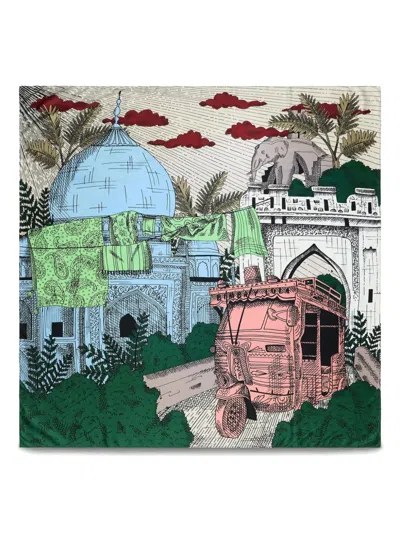 Bimba Y Lola Graphic-print Scarf In Neutrals