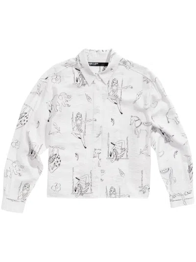 Bimba Y Lola Graphic-print Shirt In Weiss