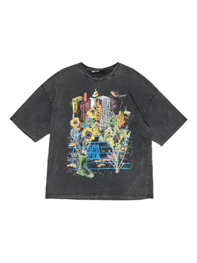 Bimba Y Lola Graphic-print T-shirt In Gray
