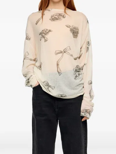 Bimba Y Lola Graphic-print Top In White