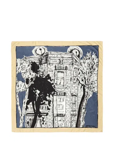 Bimba Y Lola Graphite-patterned Scarf In Multi