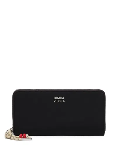 Bimba Y Lola Graphite Zip Purse In Black