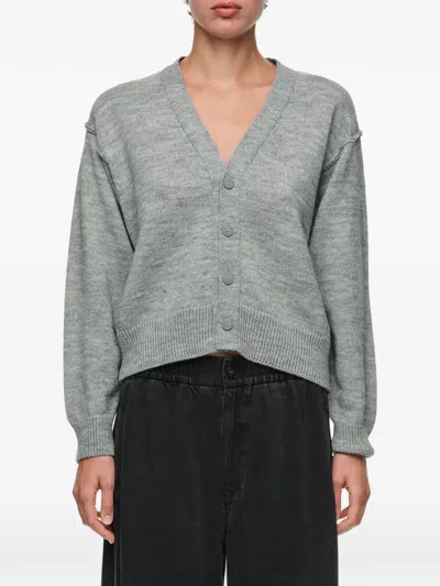 Bimba Y Lola Gray Melange Wool Cardigan