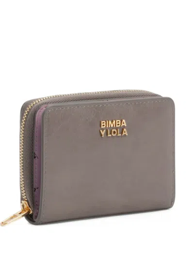 Bimba Y Lola Grey Leather Flap Purse In Gray