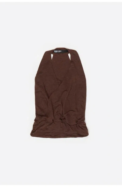 Bimba Y Lola Halter Knit Top In Brown
