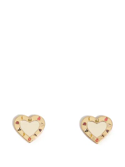 Bimba Y Lola Heart Brass Earrings In Gold