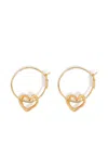 Bimba Y Lola Heart-charm Hoop Earrings In 金色
