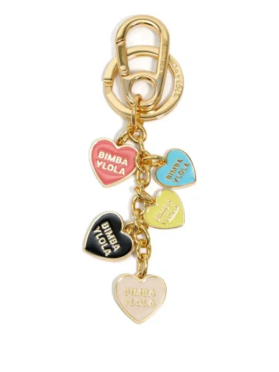 Bimba Y Lola Heart-charm Keyring In Gold
