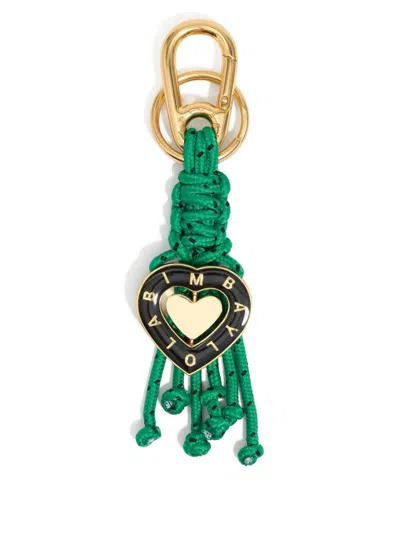 Bimba Y Lola Heart-charm Rope Keyring In Green
