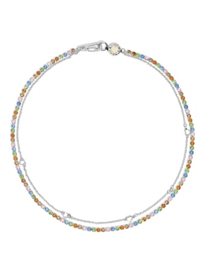 Bimba Y Lola Heart-charm Stones Necklace In Multi