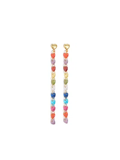 Bimba Y Lola Heart Crystal Earrings In Multi