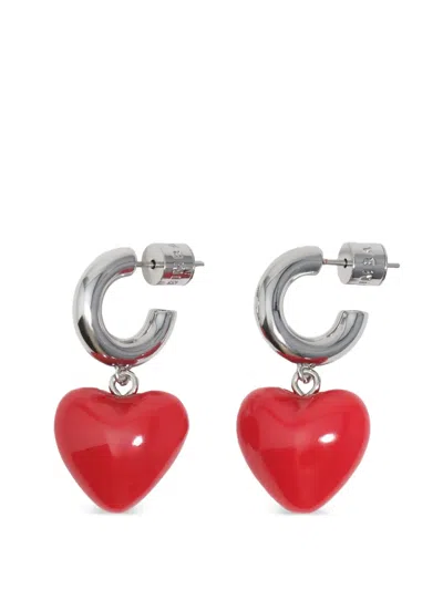 Bimba Y Lola Heart Drop Earrings In Metallic