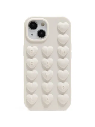 Bimba Y Lola Heart-embossed Iphone 15 Case In White